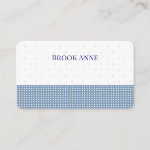 Blue white baby polka dot pattern Business Cards Visitenkarte