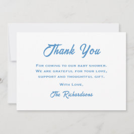 Blue White Baby Shower Fun Trendy Adventure wartet Dankeskarte