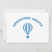 Blue White Baby Shower Fun Trendy Adventure wartet Dankeskarte (Rückseite)