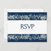 Blue & White Babys Atem Wedding RSVP Card Einladungspostkarte (Vorne/Hinten)