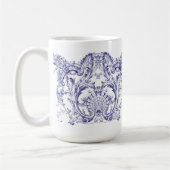 Blue & White Barock Rokoko Cartouche Frieze Kaffeetasse (Links)