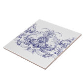 Blue & White Baroque Rokoko Rocaille Frieze Fliese (Seite)