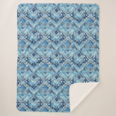 Blue White Batik Sherpadecke (Vorderseite)