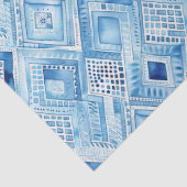 Blue White Batik Square Jewel Seidenpapier (Detail)