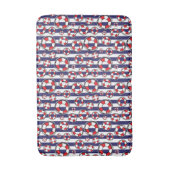 Blue White Beach Lifebelt Streifen Badematte (Vorderseite Vertikal)