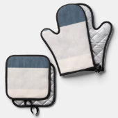 Blue White Beach Ofenhandschuh & Topflappen-Set (Vorderseite/Rückseite)