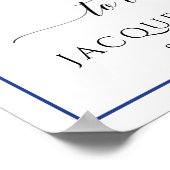 Blue White Bird Chinoiserie Willkommenssehen Poster (Ecke)