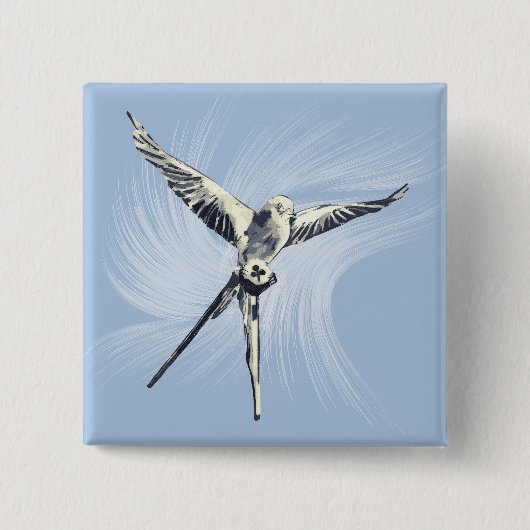 Blue White Bird Wingspan Board Game Button (Vorderseite)