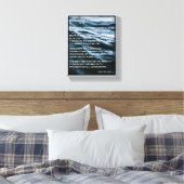 BLUE WHITE BLACK HAPPY THANKSGIVING PSALMS 100 LEINWANDDRUCK (Insitu (Schlafzimmer))