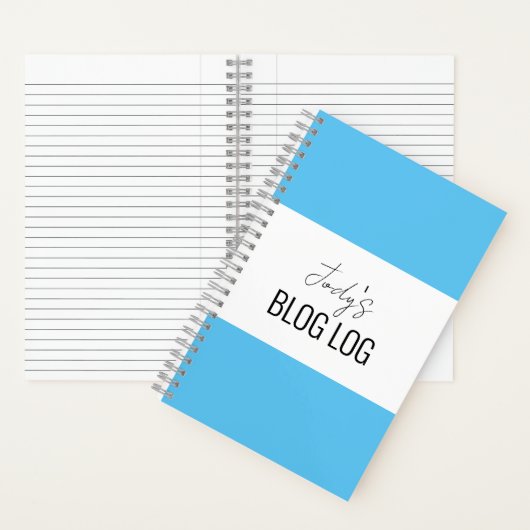 Blue & White Blogging Spiral Notebook Notizblock (Innen)