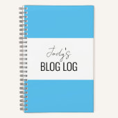 Blue & White Blogging Spiral Notebook Notizblock (Vorderseite)