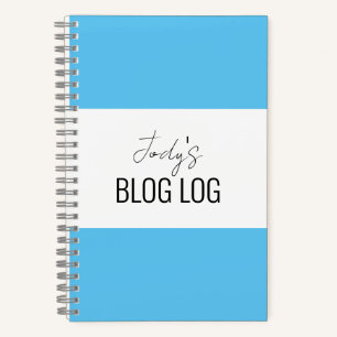 Blue & White Blogging Spiral Notebook Notizblock