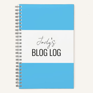 Blue & White Blogging Spiral Notebook Notizblock