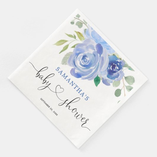 Blue White Blues Baby Duschpapier Dinner Serviette (Ecke)