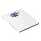 Blue White Blume - Aktionskorb Notepad Notizblock (angewinkelt)