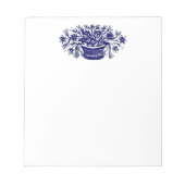 Blue White Blume - Aktionskorb Notepad Notizblock (Vorderseite)