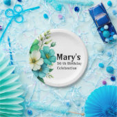 Blue White Blume Bouquet-57453 Pappteller (Party)