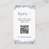 Blue White Blume Elegante Begleitkarte (Vorderseite)