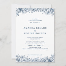 Blue White Blume Elegante Einfache Hochzeit