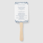 Blue White Blume Elegante Hochzeit Fächer (Rückseite)