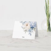 Blue & White Blume Hochzeit Dankeschön Karte (Rückseite)