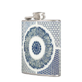 Blue White Blumenchinesisch Runde Flachmann (Links)