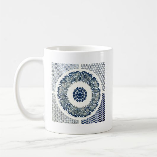 Blue White Blumenchinesisch Runde Kaffeetasse (Links)
