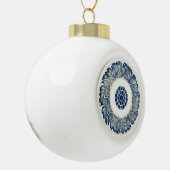Blue White Blumenchinesisch Runde Keramik Kugel-Ornament (Links)