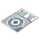 Blue White Blumenchinesisch Runde Notizblock (Linke Seite)