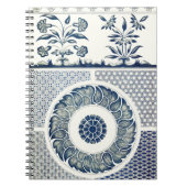 Blue White Blumenchinesisch Runde Notizblock (Vorderseite)