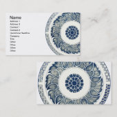 Blue White Blumenchinesisch Runde Visitenkarte (Vorne/Hinten)