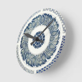 Blue White Blumenchinesisch Runde Wanduhr (Winkel)