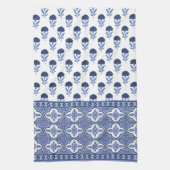 Blue White Boho style tea towel Geschirrtuch (Vertikal)