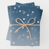 Blue White Bokeh Gold Glitter Confetti Christmas Geschenkpapier Set (Beispiel)