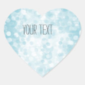 Blue White Bokeh Herz-Aufkleber (Vorderseite)