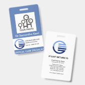 Blue White Box Foto Vorlage medizinisches Personal Ausweis (Front & Back)