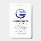 Blue White Box Foto Vorlage medizinisches Personal Ausweis (Back)