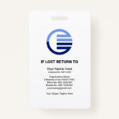 Blue White Box Foto Vorlage medizinisches Personal Ausweis (Rückseite)