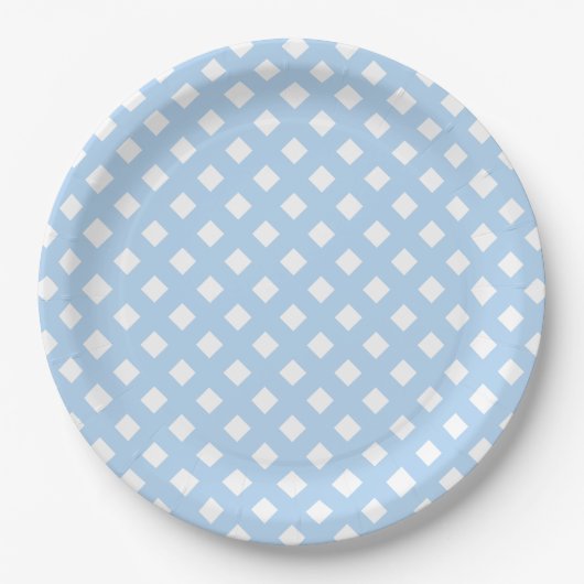 Blue & White Boy Baby Dusche Pappteller (Vorderseite)