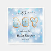 Blue White Boy Baby Dusche Serviette (Vorderseite)