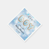 Blue White Boy Baby Dusche Serviette (Ecke)