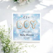 Blue White Boy Baby Dusche Serviette