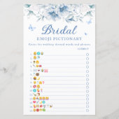 Blue White Brautparty Emoji Pictionary Game (Vorderseite)