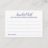 Blue White Bucket List Ideas Abschluss Guest Book Hinweiskarte (Vorderseite)