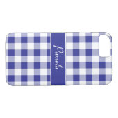 Blue White Buffalo Kariertes Muster personalisiere Case-Mate iPhone Hülle (Rückseite (Horizontal))