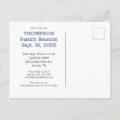 Blue White Buffalo Karo Family Wiedersehen Party Einladungspostkarte (Rückseite)