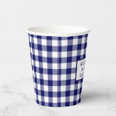 Blue White Buffalo Karo Ihr Name Familie Picnic Pappbecher (Rechts)