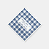 Blue White Buffalo Karo Ihr Name Familie Picnic Serviette (Ecke)