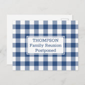 Blue White Buffalo Karo Zurückgestellt Family Wied Ankündigungspostkarte (Vorne/Hinten)