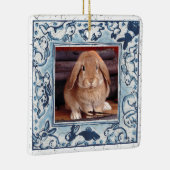 Blue & White Bunny Rabbit Delft Dedham Pet Foto Keramikornament (Rechts)